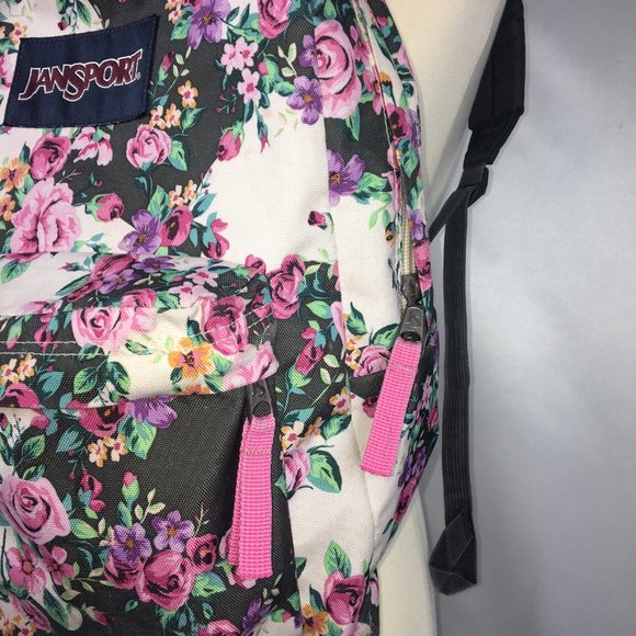 Jansport Backpack - Pink Flowers - Picture 3 of 6